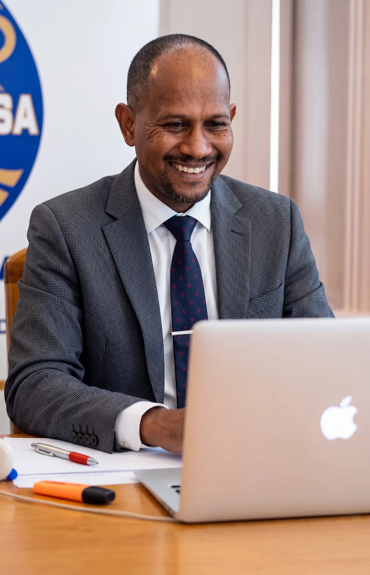 Riedwaan Ahmed, Provincial CEO of NAPTOSA Western Cape, at work in the Rondebosch office